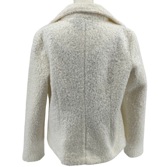 NYCC Teddy Coat WMNS M White Open Front Blazer Long Sleeve Soft Fuzzy Collared - Picture 4 of 5